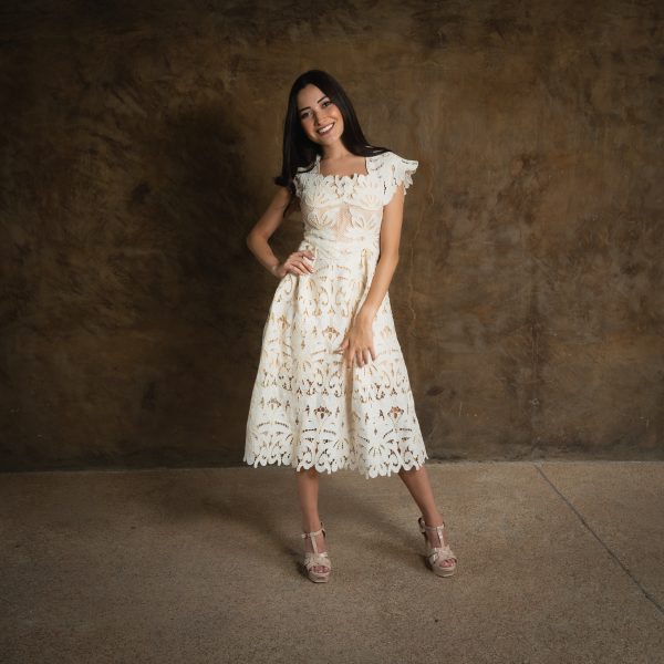 VESTIDO GUIPIUR FLORES