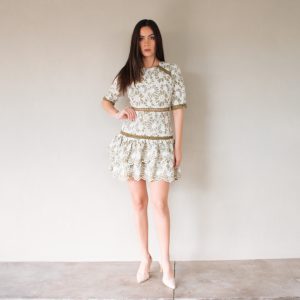 VESTIDO ENCAJE EN CONTRASTE