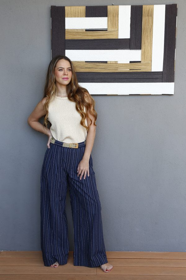 PANTALÓN LINO CON BORDADO - Imagen 2