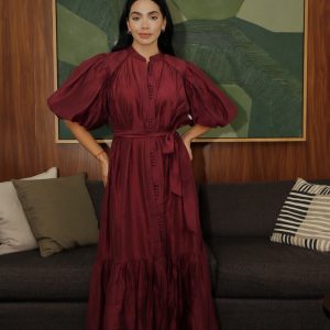 BURGUNDY DRESS