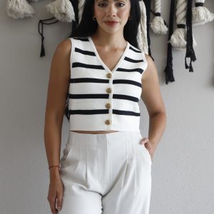 BLUSA TIPO CHALECO A RAYAS