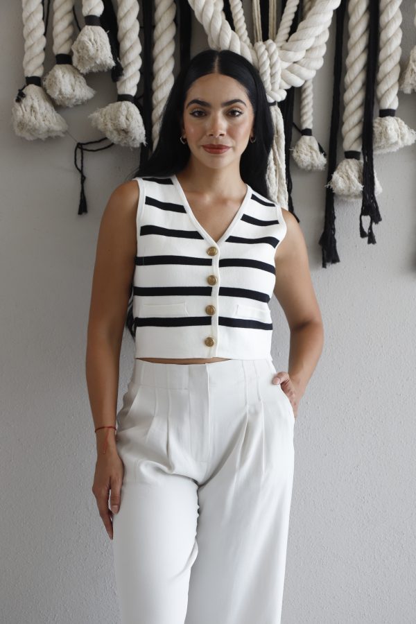 BLUSA TIPO CHALECO A RAYAS